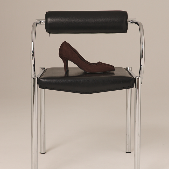 Lewis Stiletto Heel Pumps - Chocolate Brown Micro