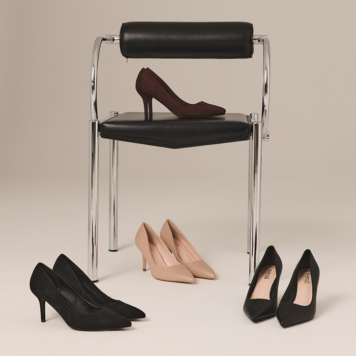 Lewis Stiletto Heel Pumps - Chocolate Brown Micro