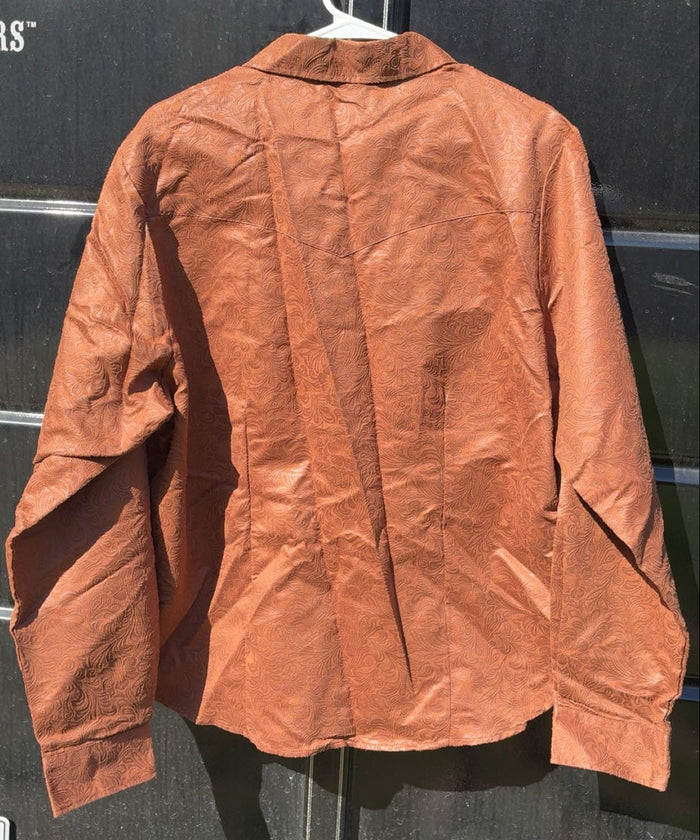 Life Style Faux Tooled Leather Jacket