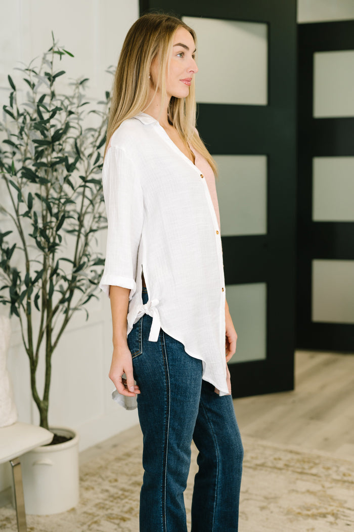 Like You Do Dual Toned Button Down Blouse Ave Shops- Tilden Co.