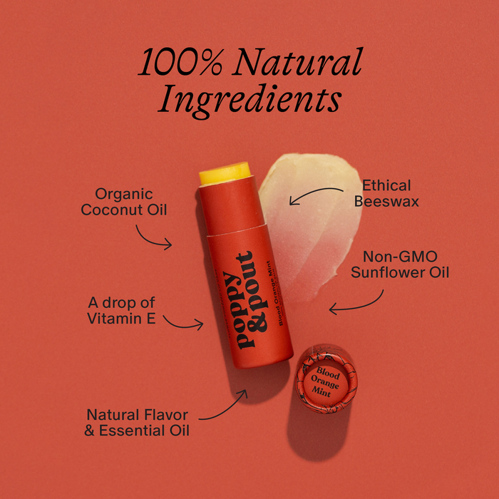 Lip Balm, Blood Orange Mint Lip Balm Poppy & Pout- Tilden Co.