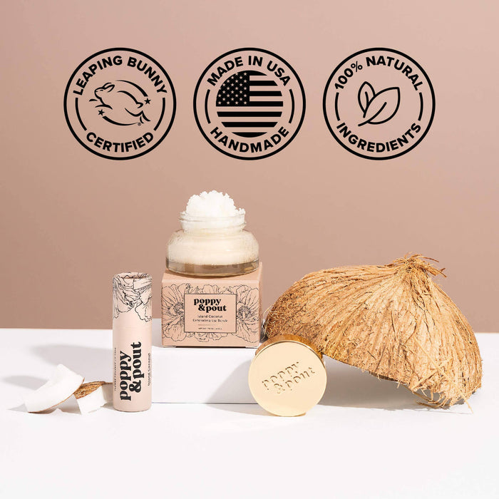 Lip Balm, Island Coconut Lip Balm Poppy & Pout- Tilden Co.