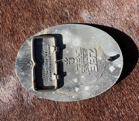 Longhorn Cattle Drive Engraved Belt Buckle