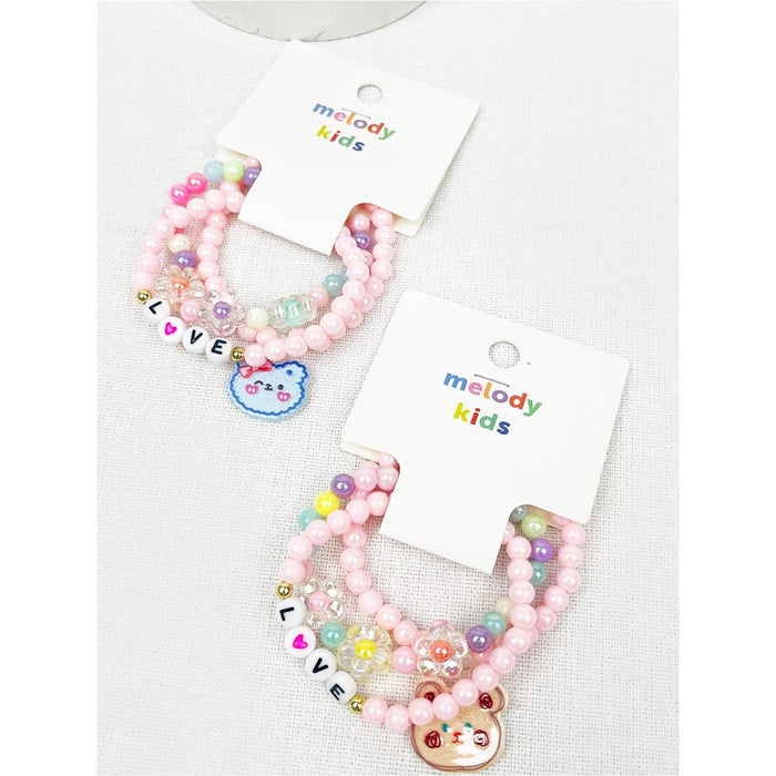 Love and Bear Theme Kids Layering Bracelet Set Random Random Love and Repeat- Tilden Co.