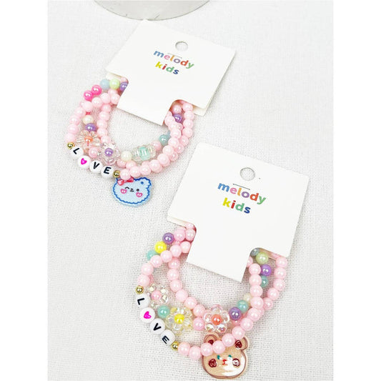 Love and Bear Theme Kids Layering Bracelet Set Random Random Love and Repeat- Tilden Co.