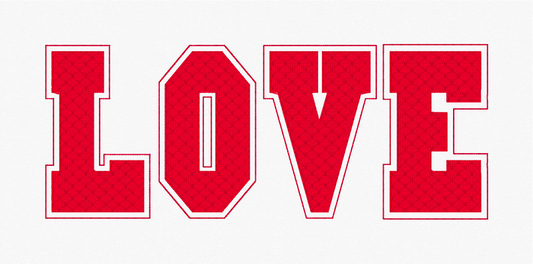 Love Applique + Fill Stitch Embroidery Design