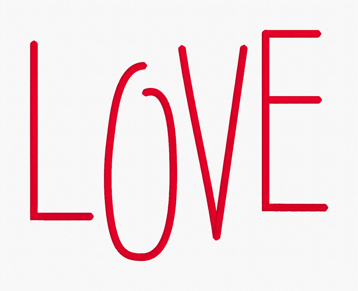 Love Satin Stitch Embroidery Design
