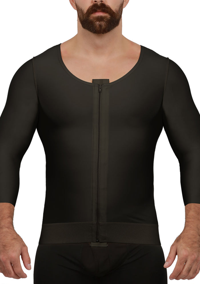 Male Compression Vest w/Medium Sleeves & Zipper (MG06-MS)