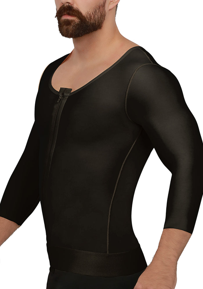 Male Compression Vest w/Medium Sleeves & Zipper (MG06-MS)