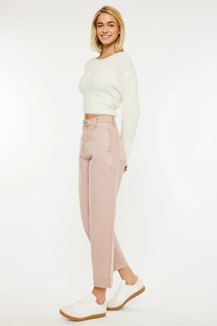 Mar High Rise Slim Barrel Jeans Kancan- Tilden Co.