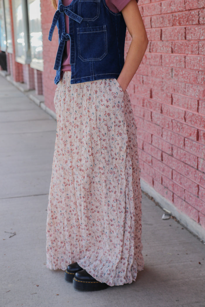 Maxi Skirt in Sunbaked Dahlia Skirts Mikarose- Tilden Co.