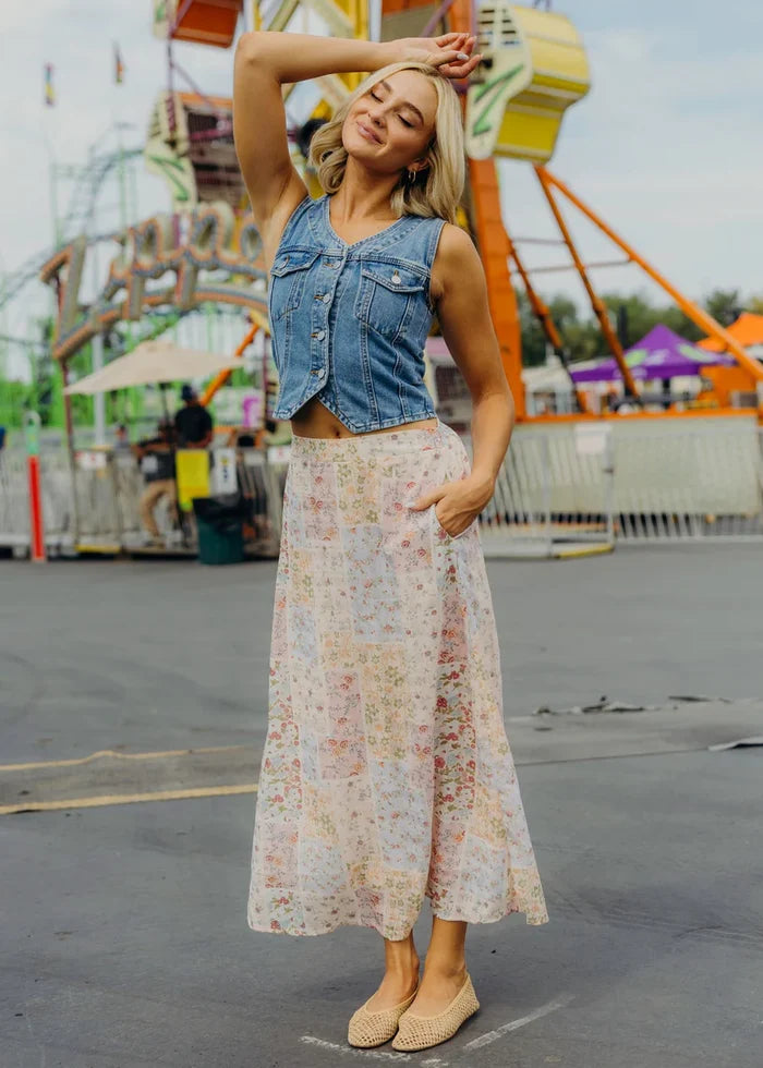 Maxi Slip Skirt in Keepsake Maxi Skirt Mikarose- Tilden Co.
