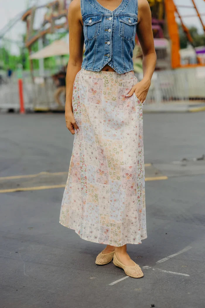 Maxi Slip Skirt in Keepsake Maxi Skirt Mikarose- Tilden Co.