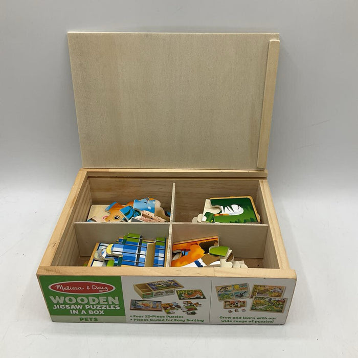 Melissa & Doug 4 Wooden Pets Jigsaw Puzzles in a Box