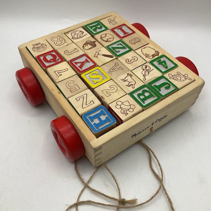 Melissa & Doug ABC 123 Wooden Block Cart