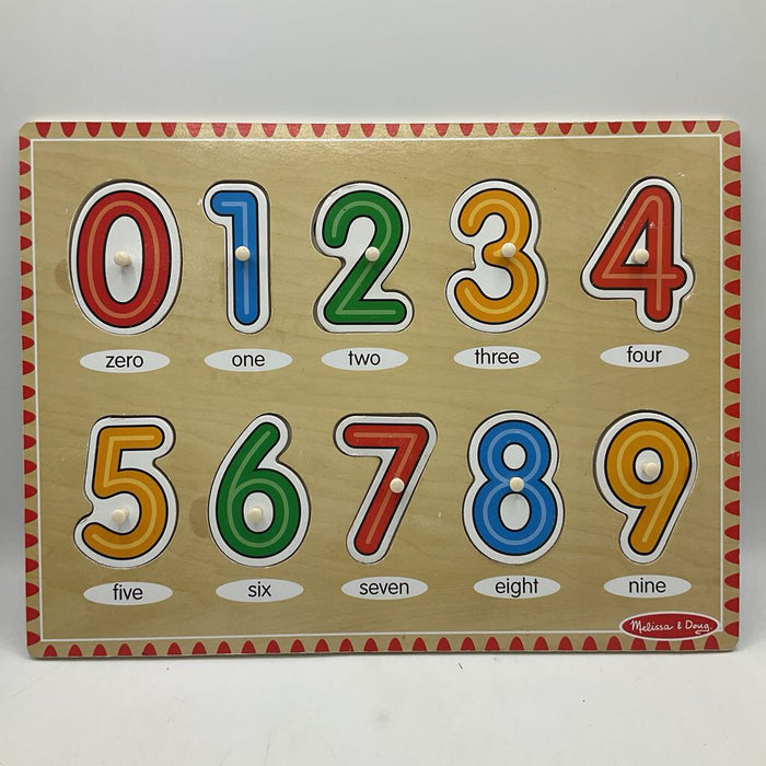 Melissa & Doug Numbers Lift & See Wooden Peg Puzzle