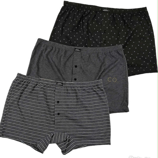 Men's 3pk Assorted Grey Printed Trunks by Tom Franks