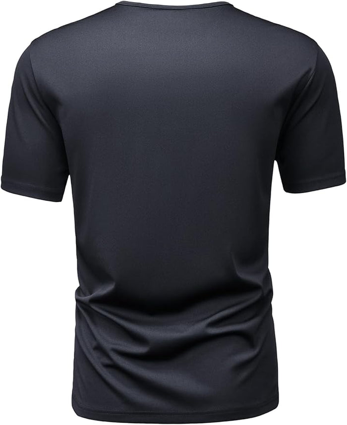 Mens Short-Sleeved Henley Shirt