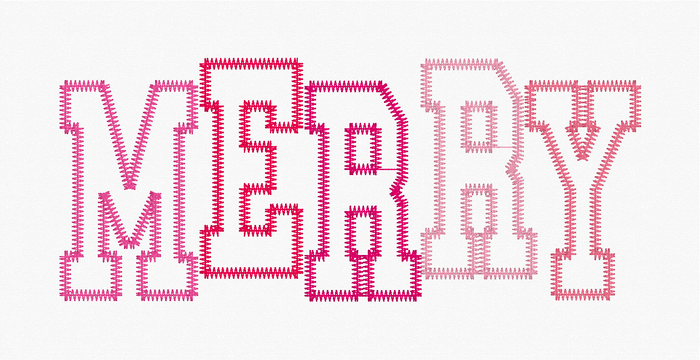 Merry Zigzag Stitch Applique Embroidery Design