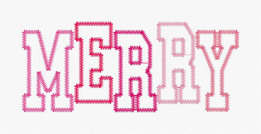 Merry Zigzag Stitch Applique Embroidery Design
