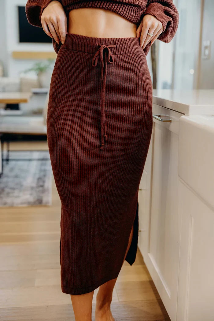 Midi Sweater Skirt in Maple Midi Skirt Mikarose- Tilden Co.
