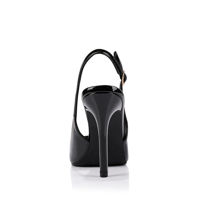Miller Sling Back Stilettos - Black Patent