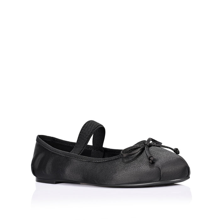 Milly Mary-Jane Flats - Black Satin