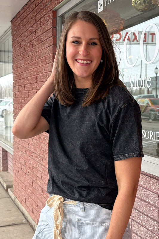 Mineral Washed Basic Tee Mineral Black / Small Mineral Black Small T-Shirt OAT COLLECTIVE- Tilden Co.