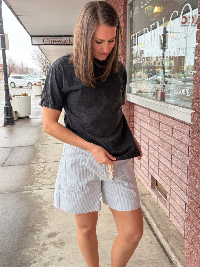 Mineral Washed Basic Tee T-Shirt OAT COLLECTIVE- Tilden Co.