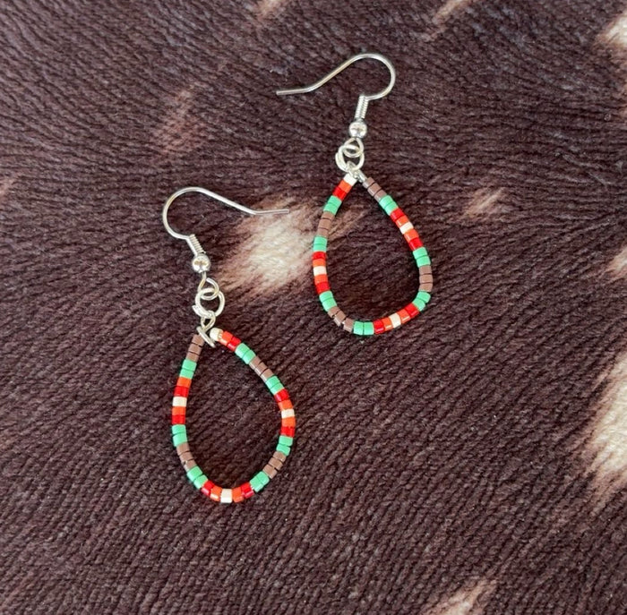 Mini Seed Bead Western Earrings