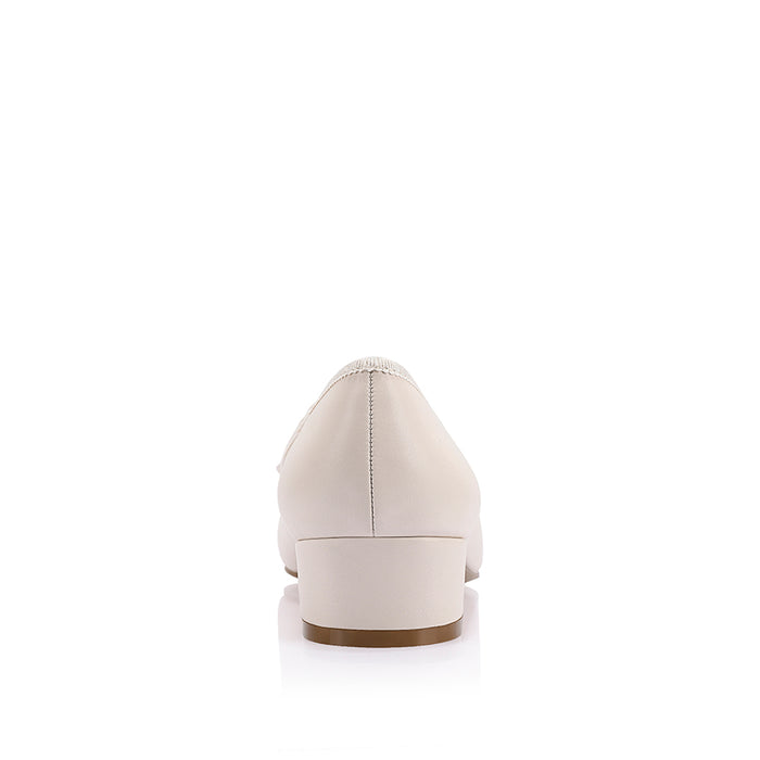 Minnie Ballet Block Heels - Bone White