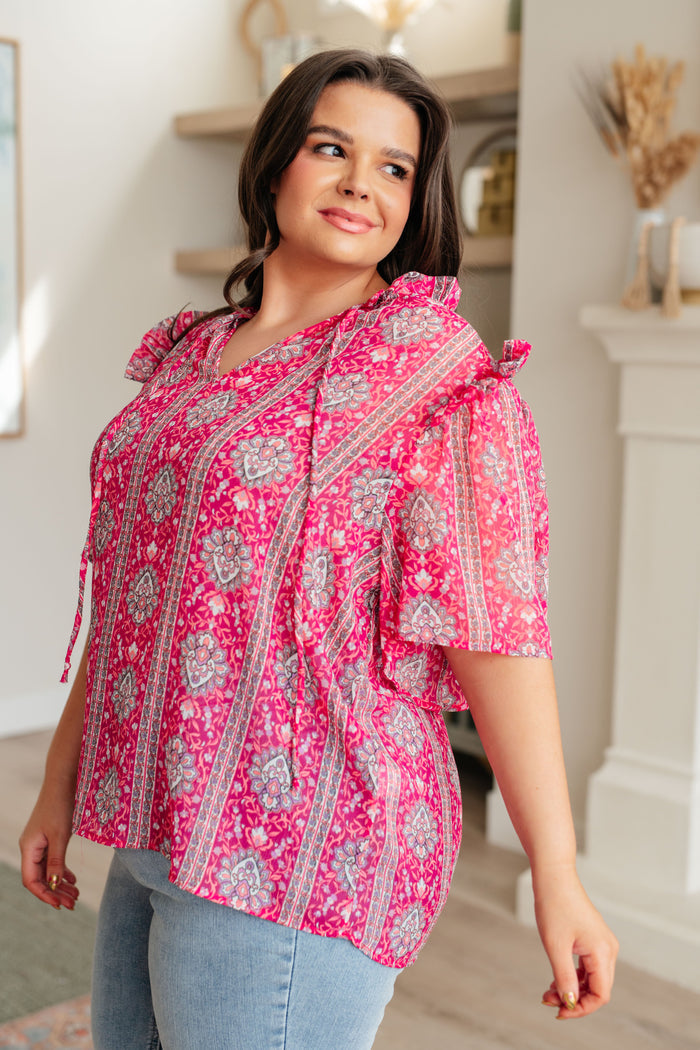 Moments Like This V-Neck Bell Sleeve Blouse Blouse Ave Shops- Tilden Co.