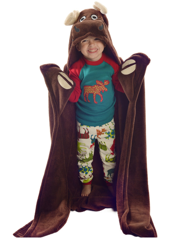 Moose Kid's Hooded Blanket Blanket LazyOne- Tilden Co.