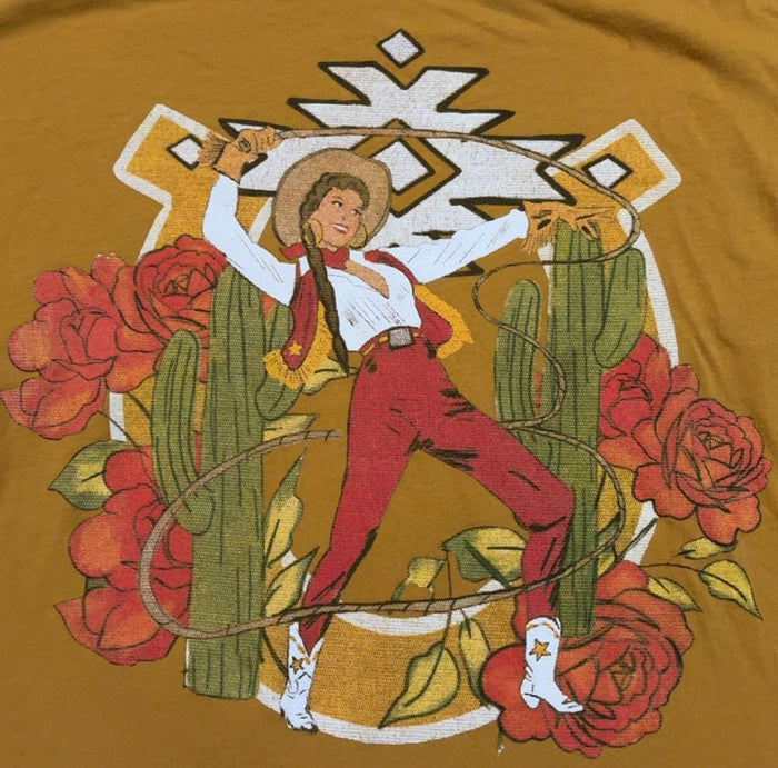 Mustard Yellow Rodeo Quincy Cowgirl X-Large T-Shirt