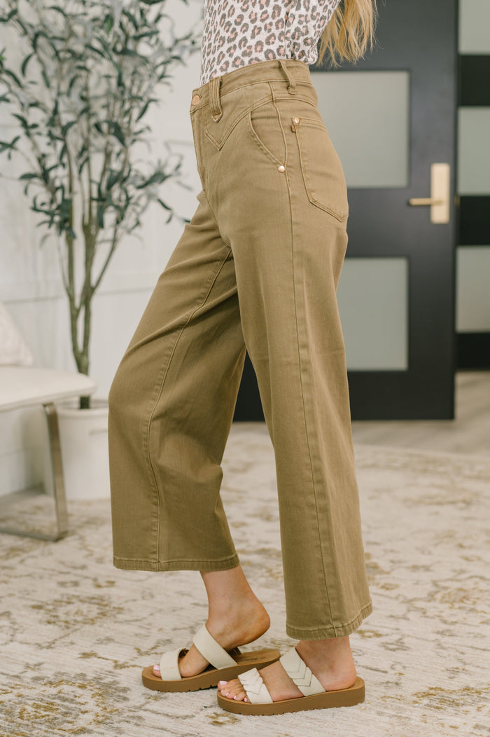 Nancy High Waist Wide Leg Ankle Jean with Vintage Front Yoke Womens Ave Shops- Tilden Co.