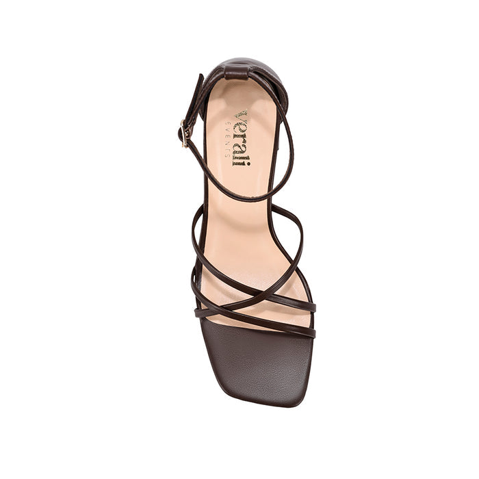 Nelly Block Heel Sandals - Chocolate Brown