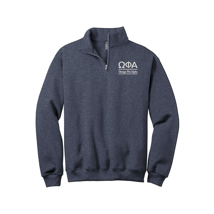 Omega Phi Alpha Quarter Zip Pullover Sweatshirt