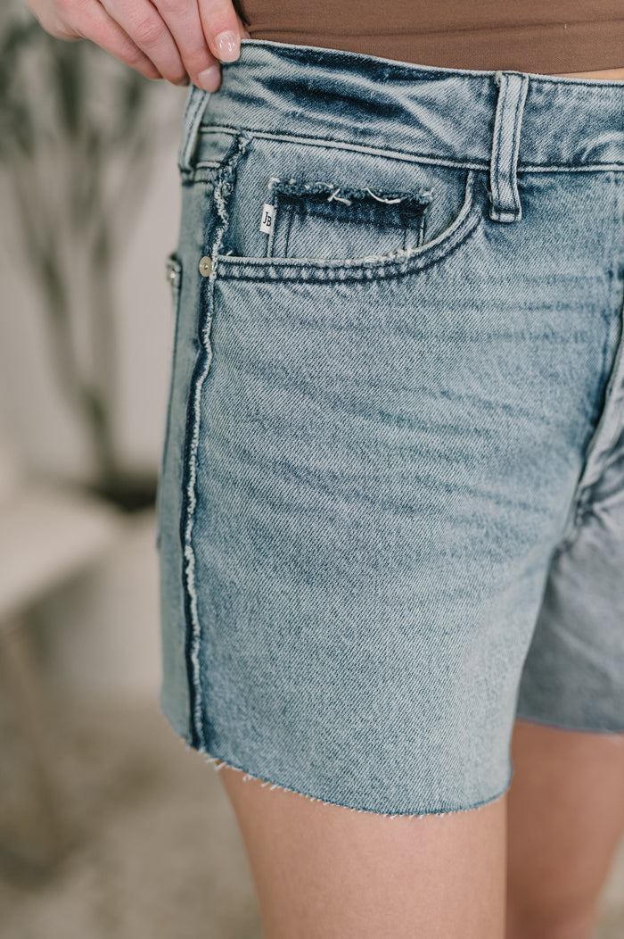 Paige High Waist Rigid Magic Cutoff Short Raw Side Seams Shorts Ave Shops- Tilden Co.