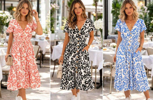 Paisley V Midi Dress