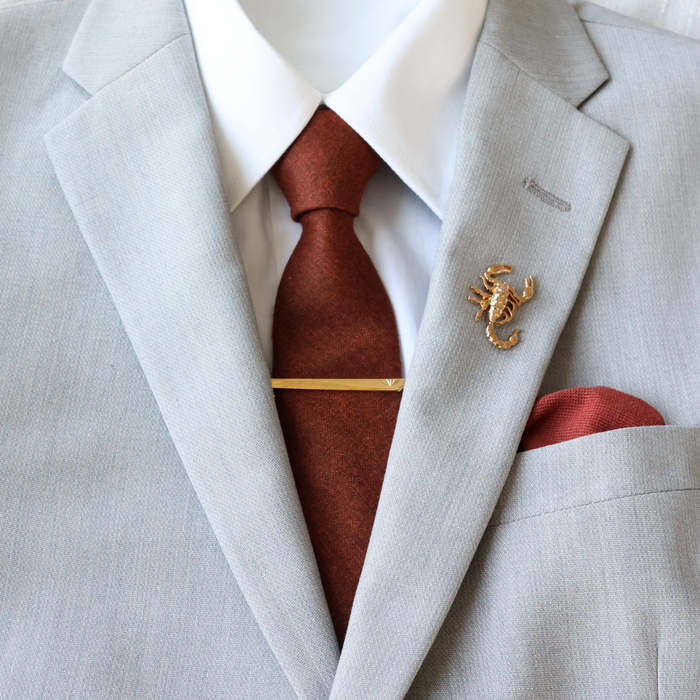 Paprika Wool Blend Solid Tie Tie Mood- Tilden Co.