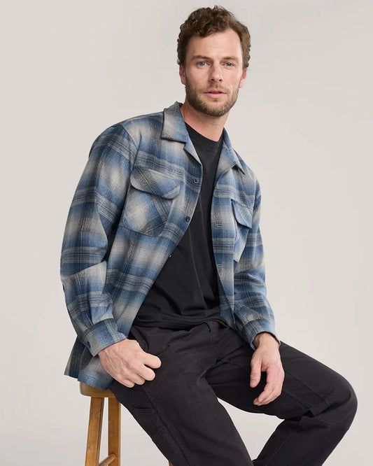 Pendleton Men's Board Shirt in Grey/Navy Ombre