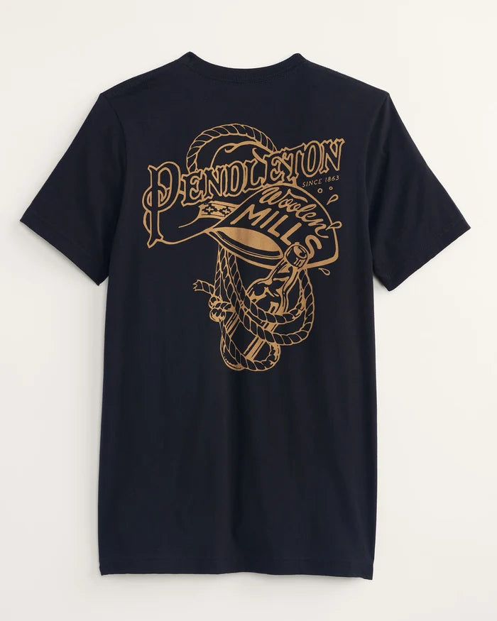 Pendleton Rodeo Hat Graphic tee in Black and Gold