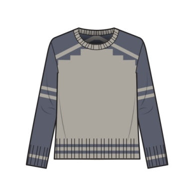 Pendleton Women's Graphic Shetland Crew Sweater in Grey Blue Heather
