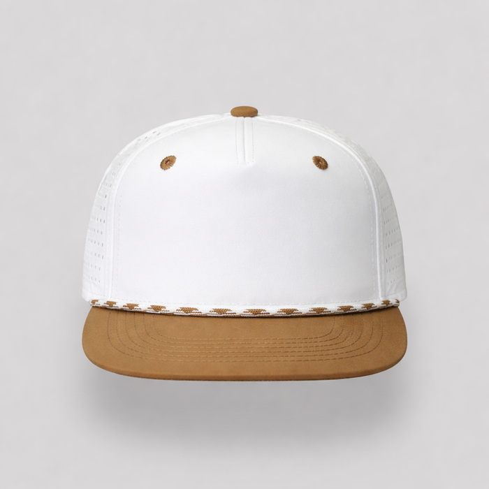Perforated Structured White-Burnt Orange / White-Orange Rope - XL - Premium Hats & Caps from Blank Rope Hats - Just $19.95! Shop now at Pat's Monograms