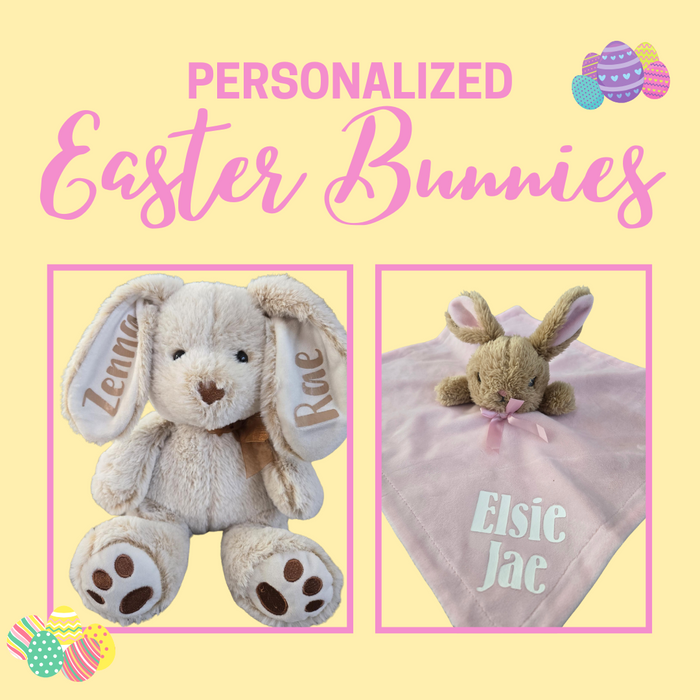 Personalized Easter Bunny Stuffies Stuffed Animal Daydreamer Creations- Tilden Co.