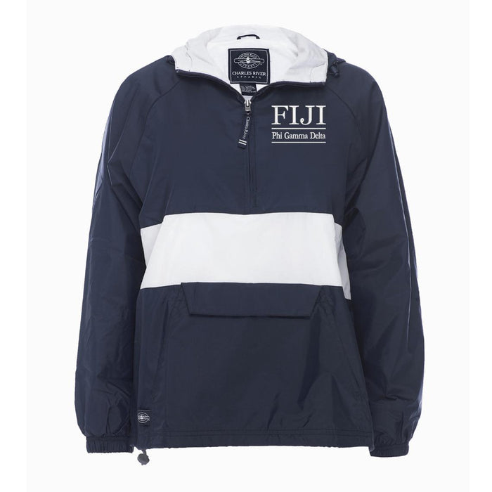 Phi Gamma Delta Rugby Striped Lined Windbreaker