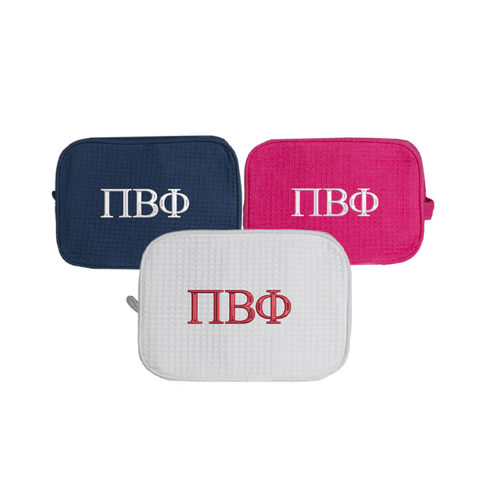 Pi Beta Phi Waffle Weave Cosmetic Bag
