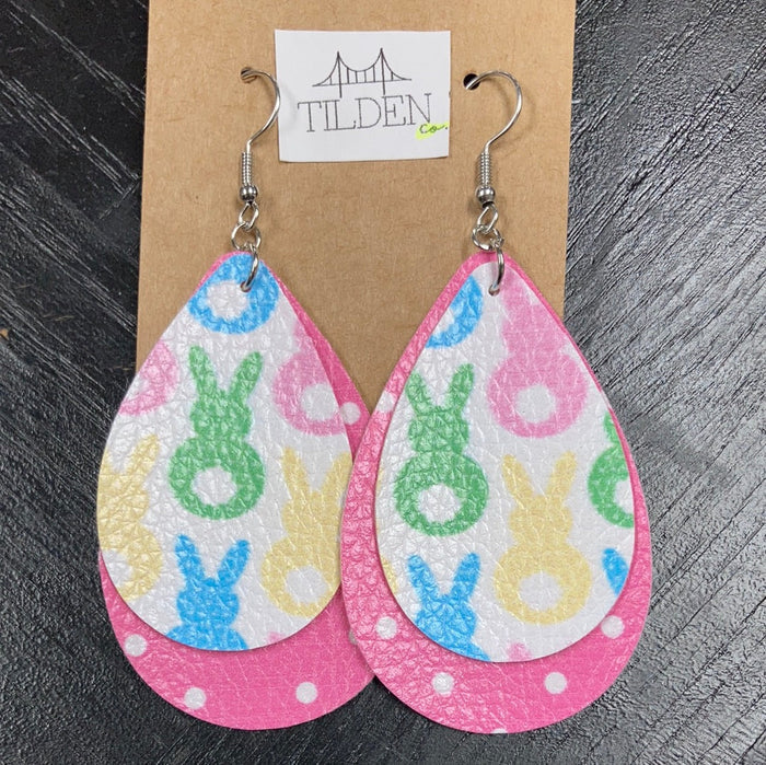 Pink Bunny Earrings earring Daydreamer Creations- Tilden Co.