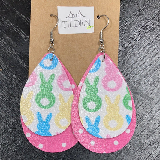 Pink Bunny Earrings earring Daydreamer Creations- Tilden Co.