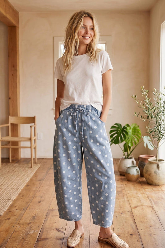 Polka Dot Barrel Denim Lt. Wash Small Small Jeans Sewn and Seen- Tilden Co.